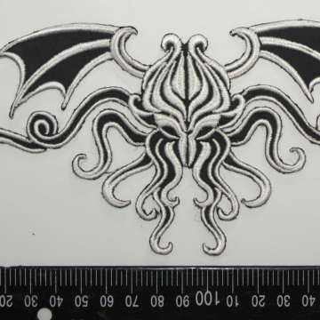 Cthuhlu White on Black Fabric #LSOE012